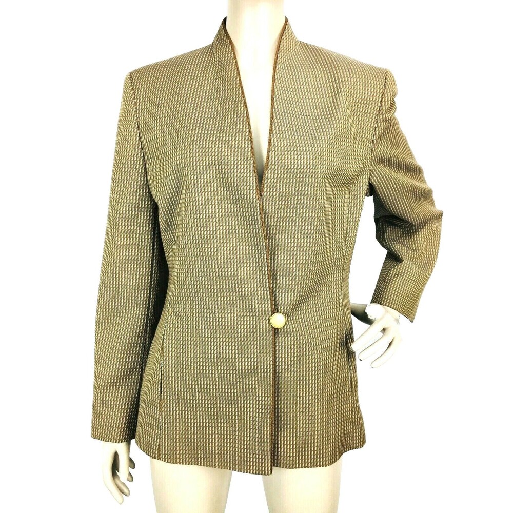 Vintage 70s Pendleton 100% Virgin Wool Collarless Single-Button Blazer Jacket